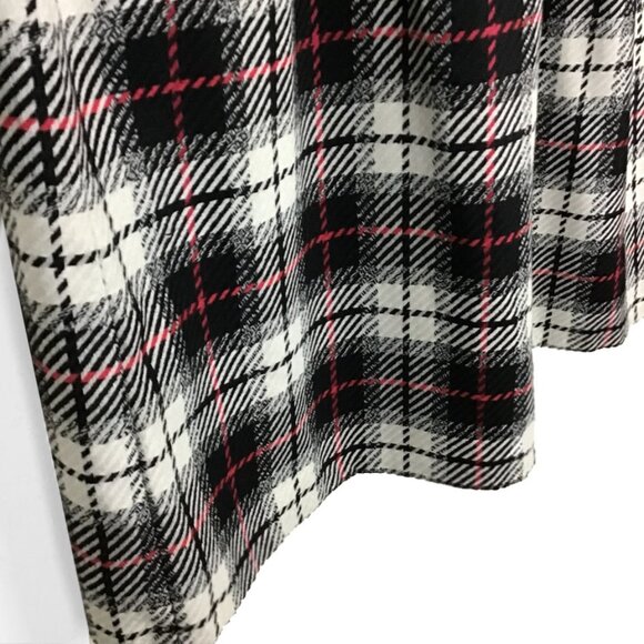 SUMMIT one Wool Blend Vintage Black, White & Red Stripes Plaid A-Line Skirt - Picture 3 of 9